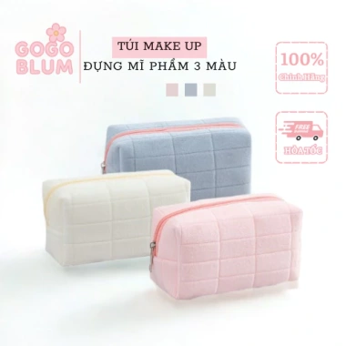 Túi đựng đồ trang điểm vải lông nhung phong cách Hepburn – Nhỏ gọn, tiện lợi, phù hợp du lịch