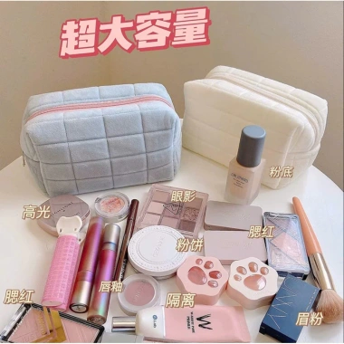 Túi đựng đồ trang điểm vải lông nhung phong cách Hepburn – Nhỏ gọn, tiện lợi, phù hợp du lịch