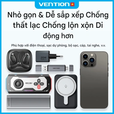 Túi Đựng Đồ Vention Vải Nhung Đa Năng, Đựng Sạc Dự Phòng, Điện Thoại, Tai Nghe, Củ Sạc - Giá 35.000 2