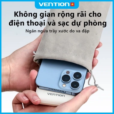 Túi Đựng Đồ Vention Vải Nhung Đa Năng, Đựng Sạc Dự Phòng, Điện Thoại, Tai Nghe, Củ Sạc - Giá 35.000 3