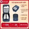 Túi đựng giày 3 ngăn nhỏ gọn, khóa kéo an toàn, tiện lợi du lịch - 129k