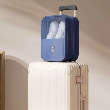 Túi đựng giày 3 ngăn nhỏ gọn, khóa kéo an toàn, tiện lợi du lịch - 129k