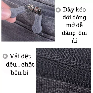 Túi đựng giày 3 ngăn nhỏ gọn, khóa kéo an toàn, tiện lợi du lịch - 129k