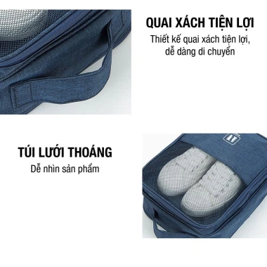 Túi Đựng Giày Dép Du Lịch 3 Ngăn Có Quai Sau Treo Vali - Gọn Gàng, Tiện Lợi, 89k 5