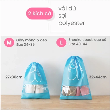 Túi Đựng Giày Dép Vải Dây Rút Chống Bụi, Nước, Xếp Gọn Du Lịch Đa Năng - 30.000đ