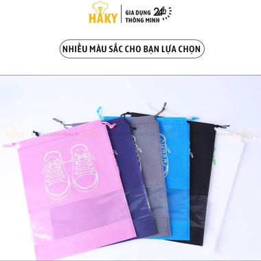 Túi đựng giày du lịch thể thao HAKY035 - Dây rút chống bụi, không ẩm, 2 size, nhiều màu, 10.000 5