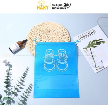 Túi đựng giày du lịch thể thao HAKY035 - Dây rút chống bụi, không ẩm, 2 size, nhiều màu, 10.000 10