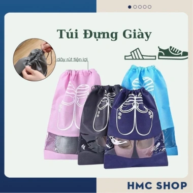 Túi đựng giày vải không dệt chống bụi, chống nước, dây rút du lịch thể thao size to