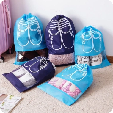 Túi đựng giày vải không dệt chống bụi, chống nước, dây rút du lịch thể thao size to