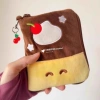 Túi đựng hộ chiếu & thẻ Cherry Pudding lông mềm, dễ thương, mini, tiện mang - giá 82.000 4