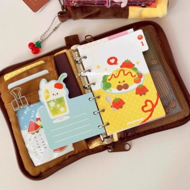 Túi đựng hộ chiếu & thẻ Cherry Pudding lông mềm, dễ thương, mini, tiện mang - giá 82.000 5