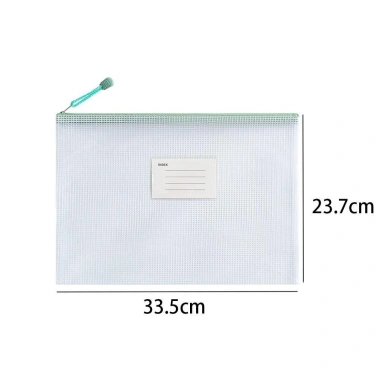 Túi đựng hồ sơ lưới NLINNI A4 PVC, dây kéo, dung lượng lớn, bền bỉ sinh viên - 48.600₫ 2