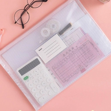 Túi đựng hồ sơ lưới NLINNI A4 PVC, dây kéo, dung lượng lớn, bền bỉ sinh viên - 48.600₫ 3