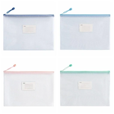 Túi đựng hồ sơ lưới NLINNI A4 PVC, dây kéo, dung lượng lớn, bền bỉ sinh viên - 48.600₫ 4