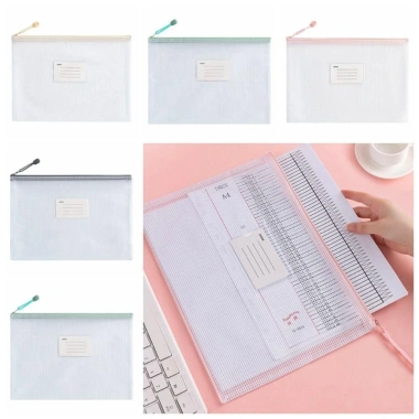 Túi đựng hồ sơ lưới NLINNI A4 PVC, dây kéo, dung lượng lớn, bền bỉ sinh viên - 48.600₫ 6