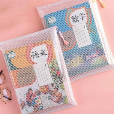 Túi đựng hồ sơ lưới NLINNI A4 PVC, dây kéo, dung lượng lớn, bền bỉ sinh viên - 48.600₫ 8