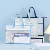 Túi đựng hồ sơ NLINNI A3/A4 chống nước trong suốt, nhẹ, tay cầm, lưu trữ tài liệu lớn 4
