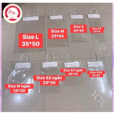 Túi đựng hoa trong suốt, kính, sáp, nhũ: Xxs-L, 25x30/15x20, giá 55.000₫