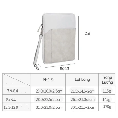 Túi đựng iPad cao cấp chống nước, sốc, xước – Đáp ứng iPad mini, 9.7, 10.2, 11, 12.9 inch 3 Túi đựng iPad cao cấp chống nước, sốc, xước – Đáp ứng iPad mini, 9.7, 10.2, 11, 12.9 inch 3