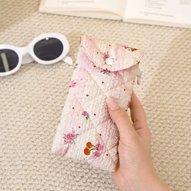 Túi đựng kính in vải SEIZ6O họa tiết hoa, móc khóa Nơ thời trang, du lịch 71.280₫ 5