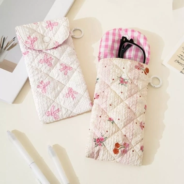 Túi đựng kính in vải SEIZ6O họa tiết hoa, móc khóa Nơ thời trang, du lịch 71.280₫ 6