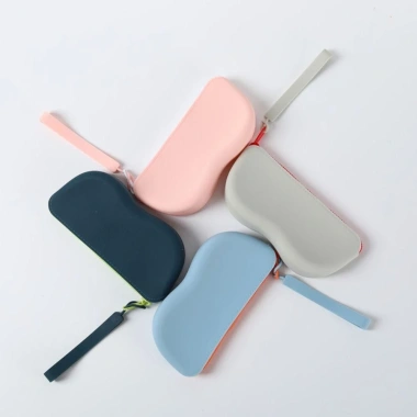 Túi đựng kính silicon NLINNI màu kẹo Hộp chống thấm nước du lịch kèm ví tiền xu 6