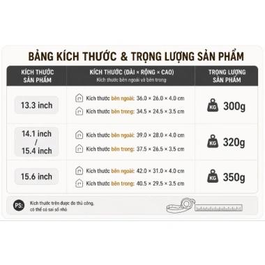 Túi đựng Laptop chống sốc, chống nước vải Oxford 13-15 inch – Túi xách MacBook cao cấp