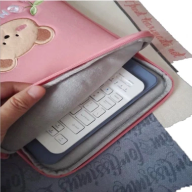Túi đựng laptop chống sốc phong cách Hàn Quốc Pink Bear - Giá chỉ 125.000đ, đa size 9.8-15.6 inch