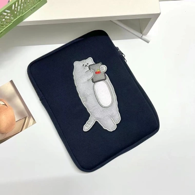 Túi đựng laptop chống sốc phong cách Hàn Quốc Pink Bear - Giá chỉ 125.000đ, đa size 9.8-15.6 inch