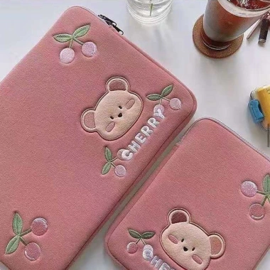 Túi đựng laptop chống sốc phong cách Hàn Quốc Pink Bear - Giá chỉ 125.000đ, đa size 9.8-15.6 inch