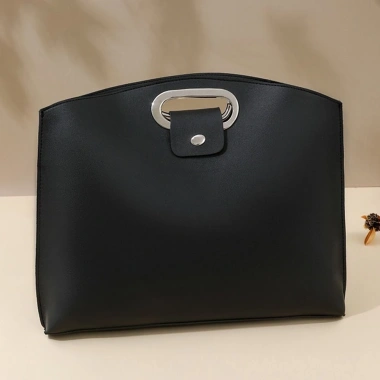 Túi đựng Laptop PU thanh lịch, Tote tài liệu dung tích lớn màu trơn giảm 20% 5