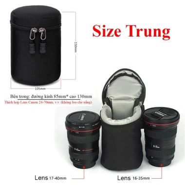 Túi đựng Lens máy ảnh hình ống trúc - Bảo vệ ống kính, Giá chỉ 49.000₫