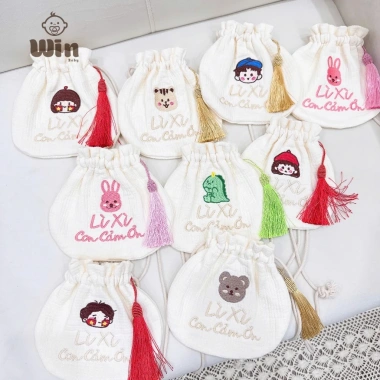 Túi Đựng Lì Xì Tết 2.026 Win Thêu Cute – Túi Đeo Chéo Dày Dặn, Cảm Ơn, Giá Sỉ 60.000₫