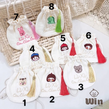 Túi Đựng Lì Xì Tết 2.026 Win Thêu Cute – Túi Đeo Chéo Dày Dặn, Cảm Ơn, Giá Sỉ 60.000₫