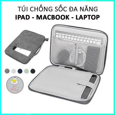 Túi đựng MacBook 13 inch chống sốc, chống nước, 2 ngăn và qoái xách