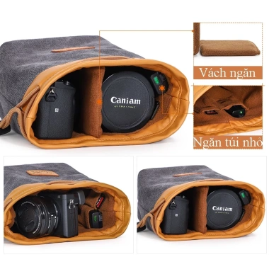 Túi đựng máy ảnh dây rút canvas Sccotton - bảo vệ lens ống kính, giá 199k