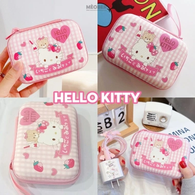Túi đựng máy ảnh kỹ thuật số MèoBer - Họa tiết cute, ngăn chia bảo vệ digicam, 99.000 VND