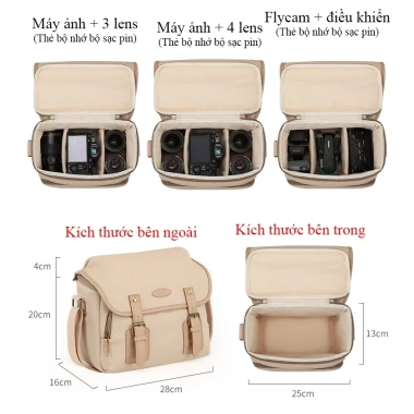 Túi đựng máy ảnh Lehuo cổ điển thời trang - Giá 380.000 VND, da cao cấp, an toàn 3