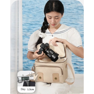 Túi đựng máy ảnh Lehuo cổ điển thời trang - Giá 380.000 VND, da cao cấp, an toàn 6