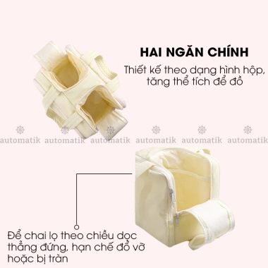 Túi Đựng Mỹ Phẩm 4 Ngăn Automatik - Túi Du Lịch Makeup Dung Tích Lớn Chống Thấm
