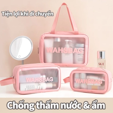 Túi đựng mỹ phẩm cao cấp, đựng đồ trang điểm, skincare cá nhân, du lịch, tay cầm tiện lợi, mẫu mới giảm giá