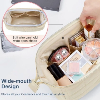Túi đựng mỹ phẩm du lịch CAPPRICE dung lượng lớn, màu trơn, mở rộng di động nữ