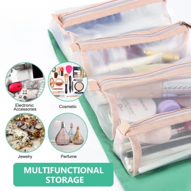 Túi Đựng Mỹ Phẩm Dung Lượng Lớn 4 Ngăn, Dây Kéo Chắc Chắn, Chống Thấm Nước, Giá 55.000 VND 6 Túi Đựng Mỹ Phẩm Dung Lượng Lớn 4 Ngăn, Dây Kéo Chắc Chắn, Chống Thấm Nước, Giá 55.000 VND 6