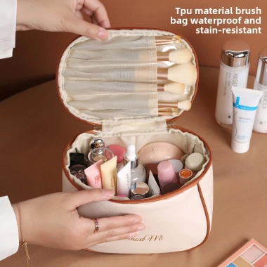 Túi đựng mỹ phẩm dung tích lớn, chống nước PU đa năng, phù hợp bút kẻ mày và đồ vệ sinh cá nhân 3 Túi đựng mỹ phẩm dung tích lớn, chống nước PU đa năng, phù hợp bút kẻ mày và đồ vệ sinh cá nhân 3