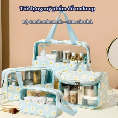 Túi đựng mỹ phẩm MINODERM chống thấm nước, quai xách, khóa kéo - Giá 54.400đ