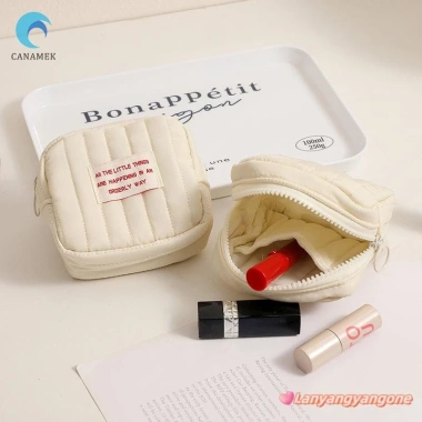 Túi Đựng Mỹ Phẩm Nữ Canamek Nhỏ Gọn Du Lịch, Bảo Quản Essentials, Ngăn Cáp Sạc