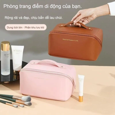 Túi Đựng Mỹ Phẩm PU Chống Thấm Nước Tiện Trang Điểm, Trang Sức 59.800 VND