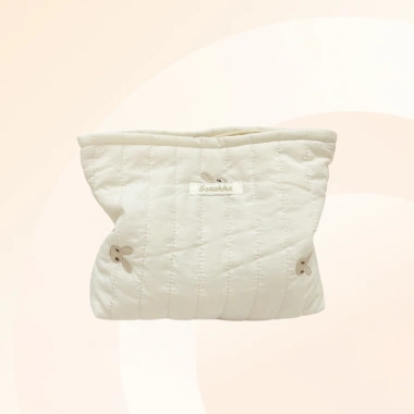 Túi đựng mỹ phẩm trang điểm vải Phao Dù thỏ nâu cỡ lớn – Tiện du lịch, chỉ 79.000₫ 10
