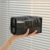 Túi đựng mỹ phẩm trong suốt lưới Jcaaap - Túi trang điểm đen nhỏ & lớn, du lịch di động, đựng son môi ISO 5