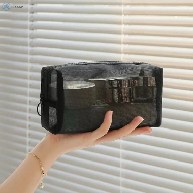 Túi đựng mỹ phẩm trong suốt lưới Jcaaap - Túi trang điểm đen nhỏ & lớn, du lịch di động, đựng son môi ISO 5 Túi đựng mỹ phẩm trong suốt lưới Jcaaap - Túi trang điểm đen nhỏ & lớn, du lịch di động, đựng son môi ISO 5